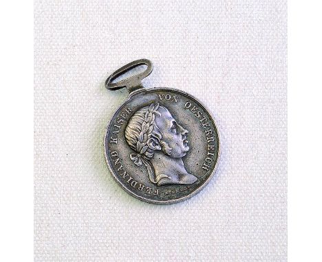 Medaglia d’argento al valore di II Classe, VI emissione Ferdinando I 1848 – 1849, II tipo, argento, incisore del conio „K. LA