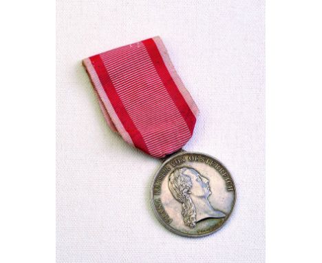 Medaglia d’argento al valore, III emissione Francesco I 1804, argento, incisore del conio „I. HARNISCH“ (Johann W. Harnisch, 