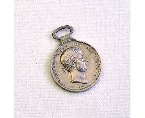 Medaglia d’argento al valore di II Classe, VI emissione Ferdinando I 1848 – 1849, I tipo, argento, incisore del conio „K. LAN