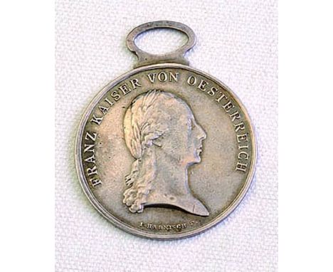 Medaglia d’argento al valore, III emissione Francesco I 1804, argento, incisore del conio „I. HARNISCH“ (Johann W. Harnisch, 