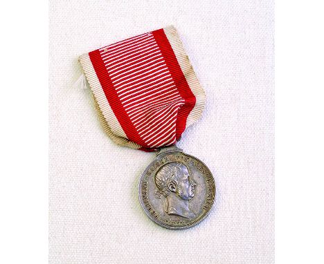 Medaglia d’argento al valore di II Classe, VI emissione Ferdinando I 1848 – 1849, I tipo, argento, incisore del conio „K. LAN