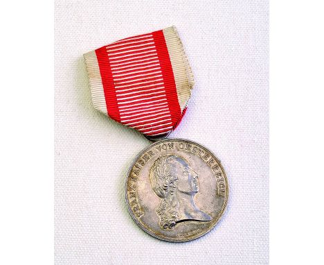Medaglia d’argento al valore, III emissione Francesco I 1804, argento, incisore del conio „I. HARNISCH“ (Johann W. Harnisch, 