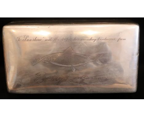 Unique Silver Box, Theatrical/Vaudeville Interest.George Barry lupino hook (1884-1962). Large Silver Domed Top Presentation M