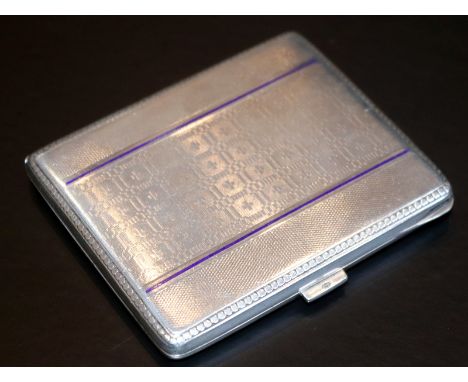 Solid Silver Cigarette Case, Import Hallmark For Birmingham C 1927, Makers Mark V.W, 8x7cm, Weight Approx 90g 