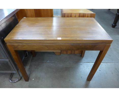 A Beautility teak foldover card table
