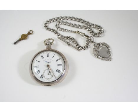 A SILVER PAIR CASED POCKET WATCH the white enamel dial inscribed Speed the Plough, with Roman numerals and subsidiary seconds