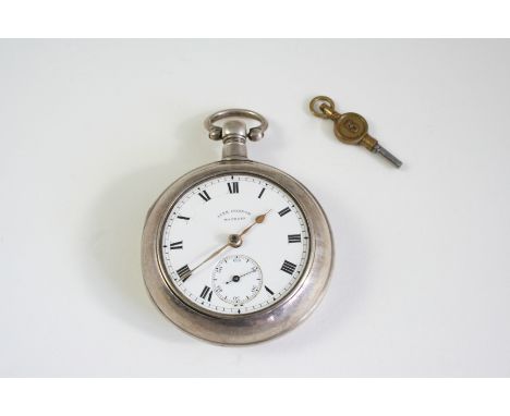 A SILVER PAIR CASED POCKET WATCH BY ALEX GORDON, MACDUFF the signed white enamel dial with Roman numerals and subsidiary seco