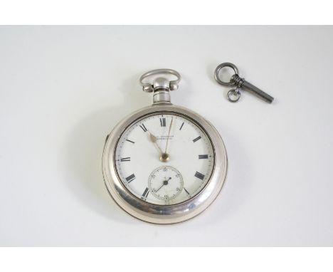 A SILVER PAIR CASED POCKET WATCH BY R.G. SIMMER, PETERHEAD the signed white enamel dial with Roman numerals and subsidiary se