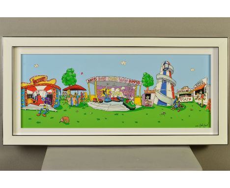 DYLAN IZAAK (BRITISH 1971) 'FAIR PLAY', a limited edition print of a fairground 44/195, signed bottom right, with certificate