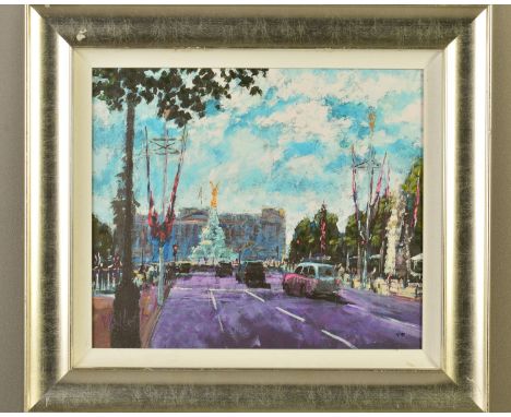 TIMMY MALLETT (BRITISH CONTEMPORARY) 'CELEBRATING ON THE MALL' a limited edition print on canvas 4/195, signed verso, with ce