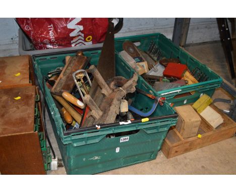 THREE TRAYS OF VARIOUS MISCELLANEOUS TOOLS, to include drill bits, hand tools, tap and dye, etc