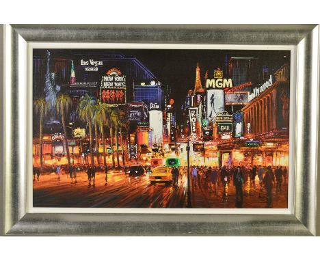 HENDERSON CISZ (BRAZILIAN 1960) 'VEGAS LIGHTS', a limited edition print 159/195, signed lower right with certificate, framed,