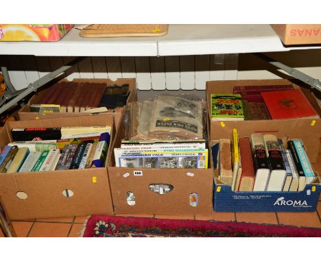 FIVE BOXES OF MILITARY RELATED BOOKS to include The History of the Great European War in nine volumes, Vimy Ridge The Killing