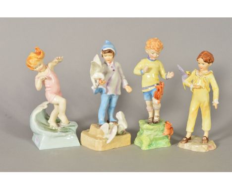 FOUR ROYAL WORCESTER FIGURES, all by F G Doughty to include two from Months of the Year 'July' No 3440 and 'October' No 3417,