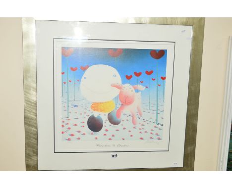 MACKENZIE THORPE (BRITISH 1956), 'Freedom to Dream', an artist proof print 76/85, depicting a figure with a fantasy animal, s