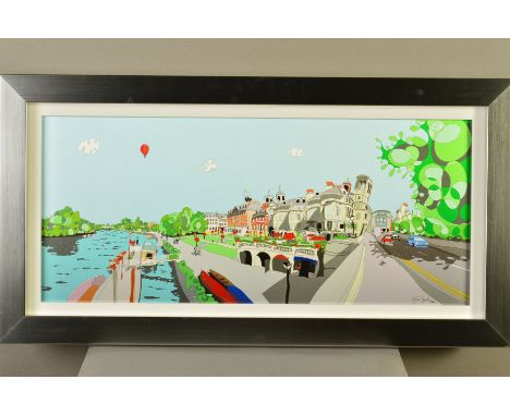 DYLAN IZAAK (BRITISH 1971) 'RIVERSIDE WALK' a limited edition print on aluminium 31/49, signed bottom right, with certificate