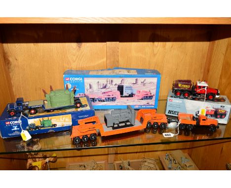 THREE BOXED CORGI CLASSICS HEAVY HAULAGE MODELS, Diamond T980 with girder trailer and generator load, Allied Van Lines, No553