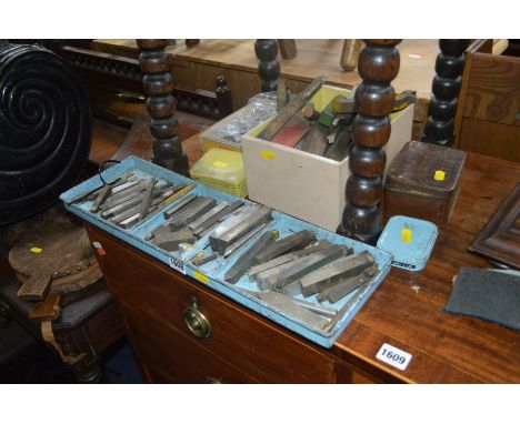A COLLECTION OF METAL LATHE TURNING TOOLS, milling bits, etc
