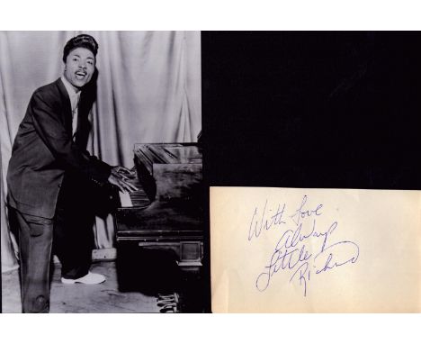 Little Richard (1932-2020) Rock N Roll Singer Signed Vintage Album Page With Photo. All autographs come with a Certificate of