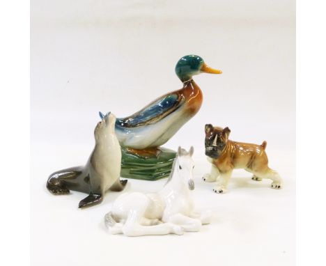 11 various USSR Midwinters and other ceramic animals to include Midwinters deer, USSR tiger cub, USSR polar bear and Wade bam