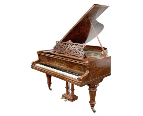 Early 20th century 5'9" boudoir grand piano manufactured by Ferdinand Th�rmer in Mei�en-Zscheila, Meissen Germany, c1910, wit