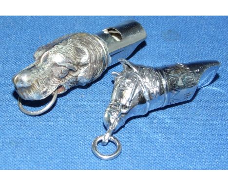 A silver horse and dog whistle
We will post this item worldwide at cost.