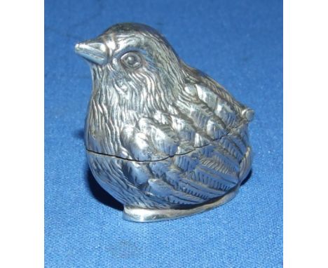 A novelty silver bird snuff box
We will post this item worldwide at cost.