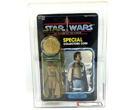 Kenner Star Wars vintage Power of the Force Lando Calrissian General Pilot 3 3/4" figure, AFA Graded 85 Y-NM+ Kenner Star War