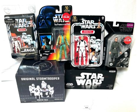 A selection of Star Wars collectables including Black Series figures A selection of Star Wars collectables including Black Se