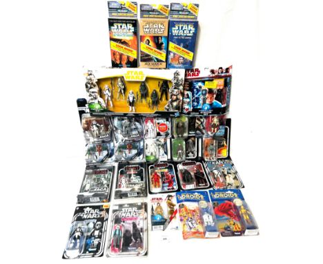 Large selection of Star Wars collectables including Vintage Collection 3 3/4" figures, Micro Machines sets and others Large s