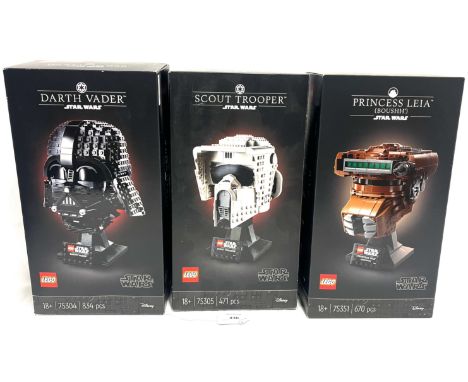 Lego Star Wars Helmet sets x 3 Lego Star Wars Helmet sets x 3 including 75351 Princess Leia Boushh, within Near Mint sealed p
