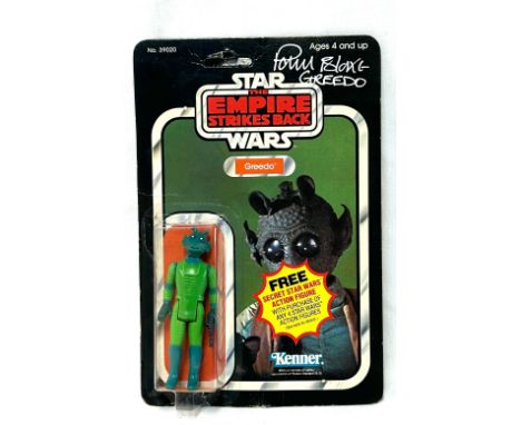 Kenner Star Wars vintage The Empire Strikes Back Greedo 3 3/4" figure, Signed by Paul Blake Kenner Star Wars vintage The Empi