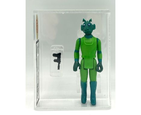 Kenner Star Wars vintage Greedo 3 3/4" figure, UKG Graded 90% Gold Kenner Star Wars vintage Greedo 3 3/4" figure, UKG Graded 