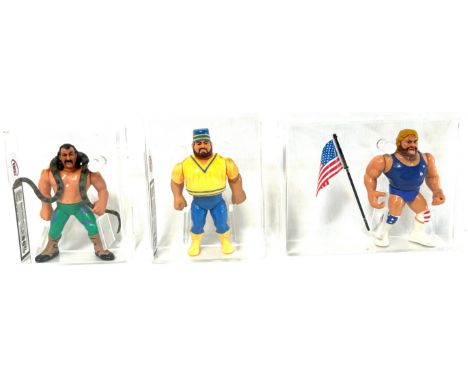 Hasbro WWF UKG Graded figures x 3 Akeem, Jake the Snake Roberts and Hacksaw Jim Duggan Hasbro WWF UKG Graded figures x 3 incl