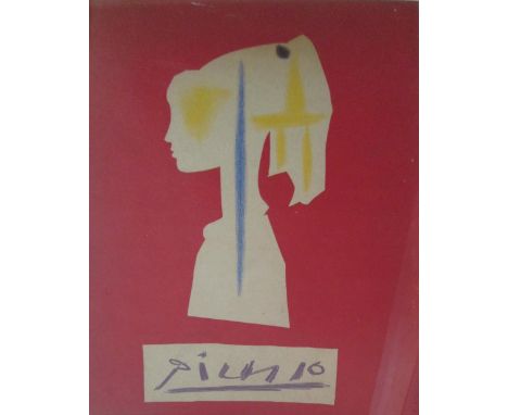 PABLO PICASSO (Spanish, 1881-1973), 'Portrait of Sylvette, Girl with a Ponytail', lithograph 25cm x 35cm. (Please Note Clause