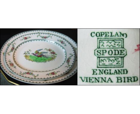 COPELAND SPODE PART DINNER SERVICE, 'Vienna Bird' pattern, includes serving platters and tureens. (45 pieces) (with faults) (