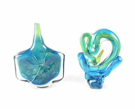 Two pieces of Mdina art glass to include an 'Axe' vase, height 26cm and a 'Knot' sculpture, height 23cm (2). CONDITION REPORT