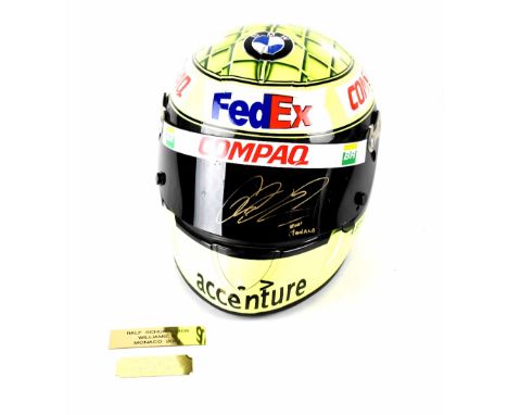 A Ralf Schumacher signed Williams Formula 1 2001 Monaco Season replica 1:1 scale helmet, signed to visor in gold pen. CONDITI