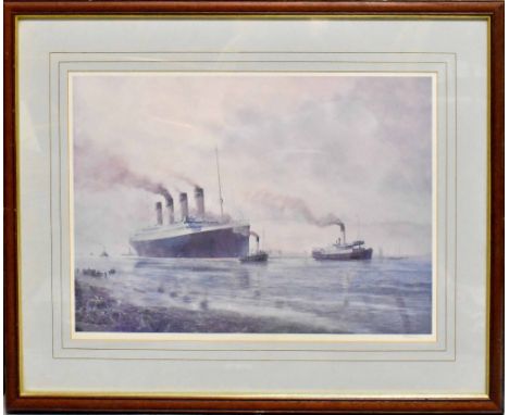 A group of signed limited edition maritime prints to include a picture of the Titanic after Ed Walker, signed in pencil to th