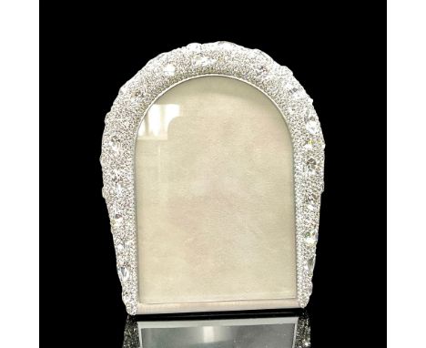 Arched crystal encrusted metal frame. Frame can be free standing or hung. Signed. Swarovski backstamp. 9600 000 003. This ite
