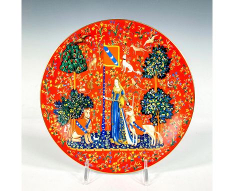 Porcelain collector's item depicting Elizabethan ladies surrounded by mythic beasts and animals. CH Field Haviland Limoges ba