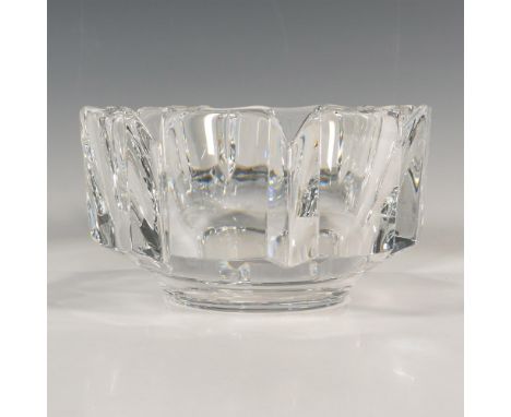 Crafted from thick and solid crystal, featuring a unique octagonal cut design. Orrefors etched backstamp with number, 4384-13