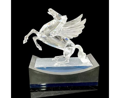 Annual Edition 1998 Fabulous Creatures. Clear crystal winged creature, rearing back for flight. Figural has amber eyes and sa