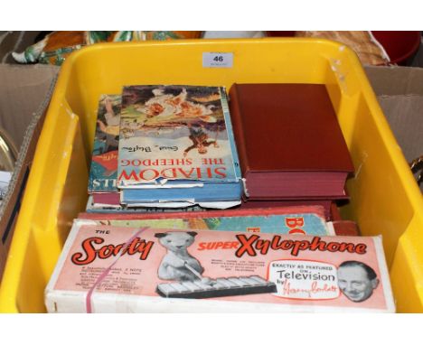 A Sooty xylophone and vintage children's books