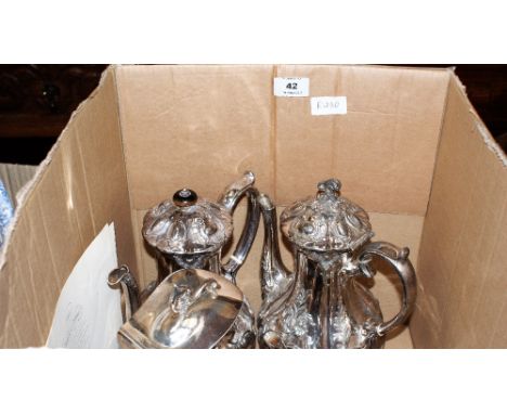 A six piece plated tea service