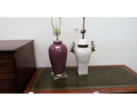 Two ceramic based table lamps