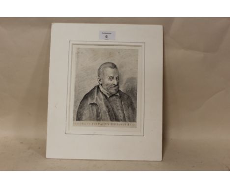 AN EARLY PORTRAIT STUDY OF THE PHILOSOPHER FRIDERICUS PENDASIUS, pencil on paper, unsigned, unframed, 18 x 14 cm