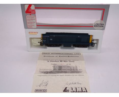 OO GAUGE - A Lima Class 20 diesel locomotive, 20112, in BR blue livery, #813 of 850 (Riko) E in VG box