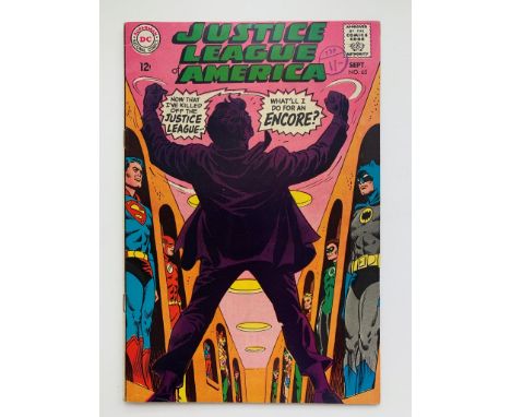 JUSTICE LEAGUE OF AMERICA #65 (1968 - DC - Cents Copy/Pence Stamp - VFN) - Batman, Superman, Wonder Woman, Hawkman, Aquaman, 