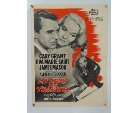 NORTH BY NORTHWEST (1959) FIRST RELEASE - ALFRED HITCHCOCK - French Medium 'Affiche' Film Poster - 23.25" x 30.75" (59 x 78 c